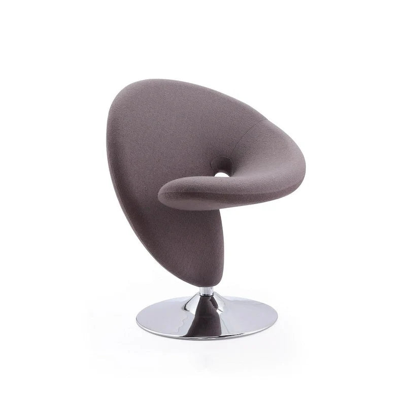 Manhattan Comfort Curl Akzentsessel mit Drehfunktion, Wollmischung und Chrom (2er-Set)