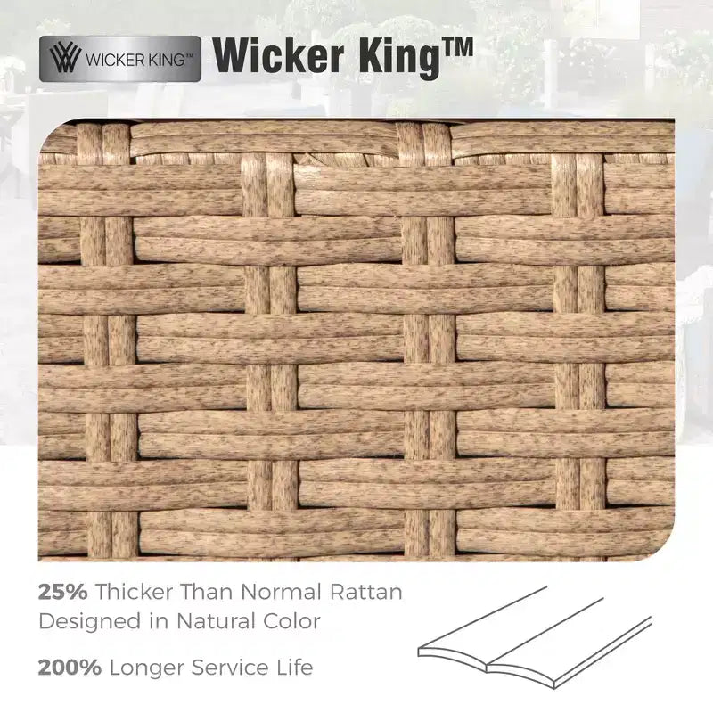 Captiva Designs 6-teiliges Luxus-Rattan-Sofa-Set für den Außenbereich mit geschwungenen Armlehnen und Kissen