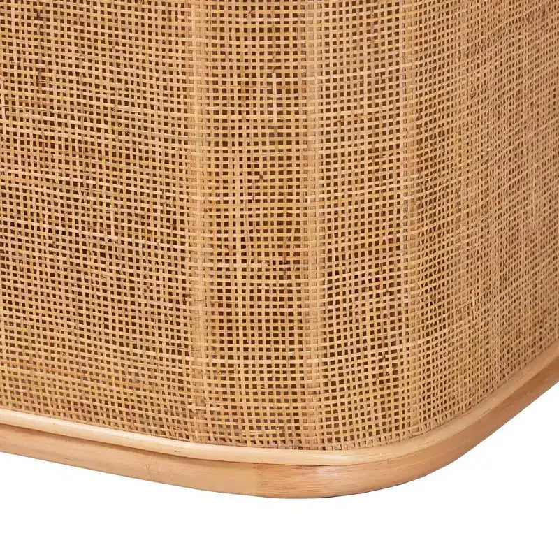bali & pari Ishana Natur Rattan-Aufbewahrungsbank Natur/Weiß: Bezug Polyester, Rahmen aus Sperrholz, kein Aufbau erforderlich