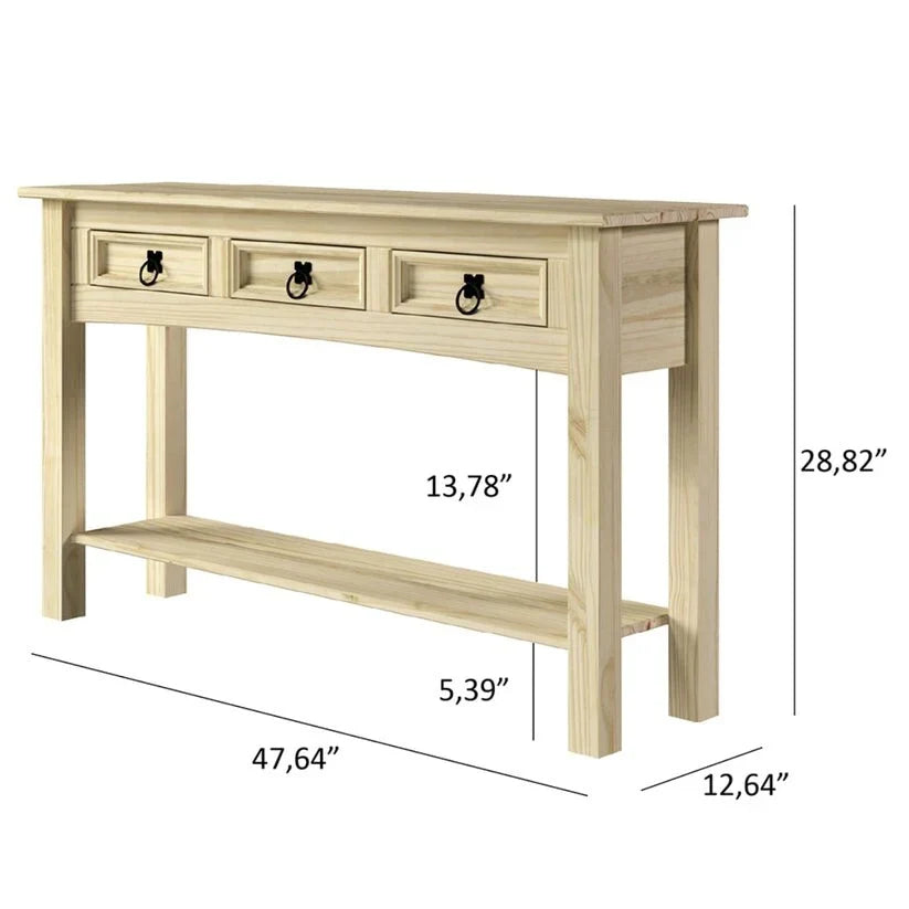 Holz-Dielentisch Konsole 3 Schubladen Corona | Furniture Dash - N/A