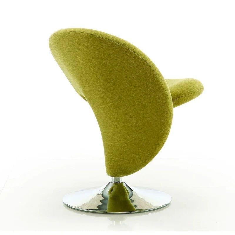 Manhattan Comfort Curl Akzentsessel mit Drehfunktion, Wollmischung und Chrom (2er-Set)