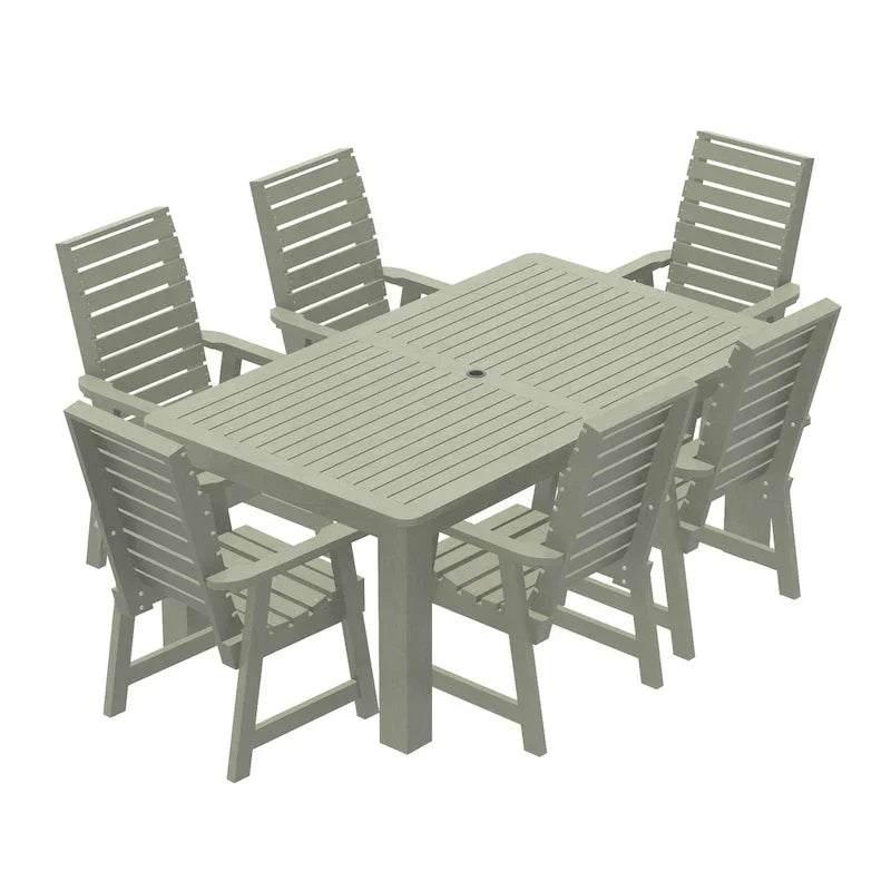 HIGHWOOD PROFESSIONAL 7-teiliges Outdoor-Esszimmer-Set 42x72