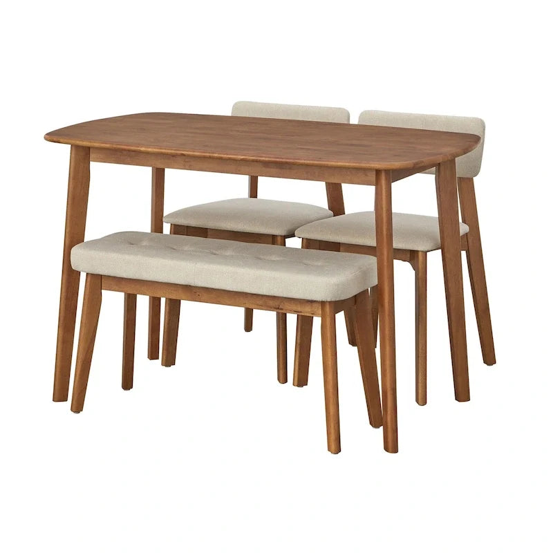 Simple Living 4-teiliges Nettie Massivholz-Esszimmer-Set