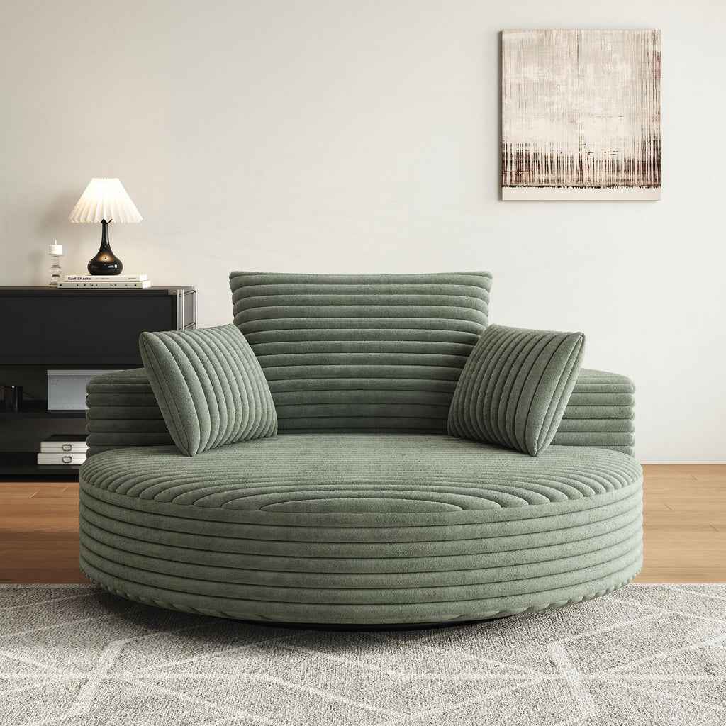 Einzelsessel aus Kord-Chenille-Schaumstoff, drehbar