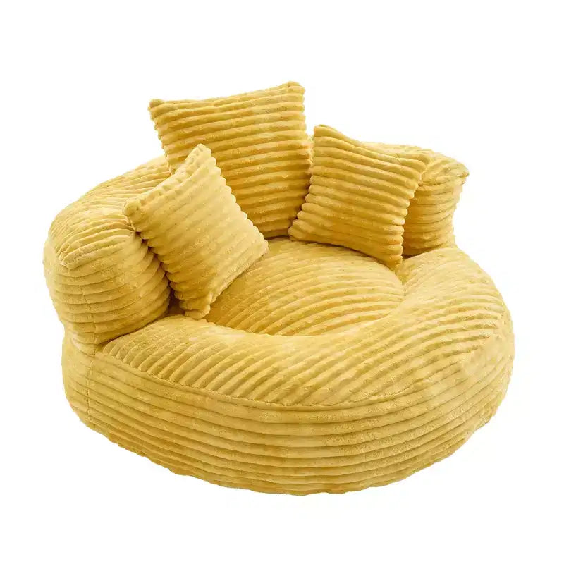 Sitzsacksofa für Erwachsene und Kinder, übergroßer Cord-Sitzsackstuhl mit 3 Kissen und Armlehne für Wohnzimmer und Schlafzimmer