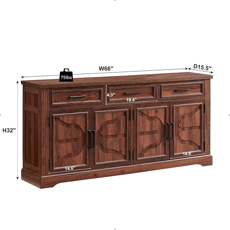 Buffetschrank Landhausstil, Kaffeebar Weinbar für Esszimmer - N/A