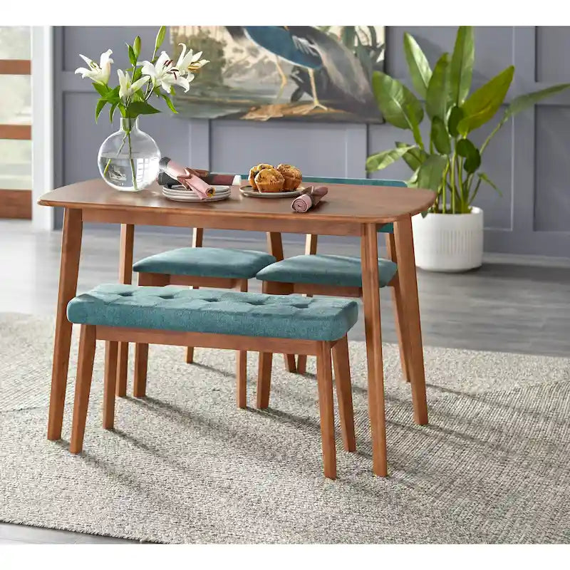 Simple Living 4-teiliges Nettie Massivholz-Esszimmer-Set