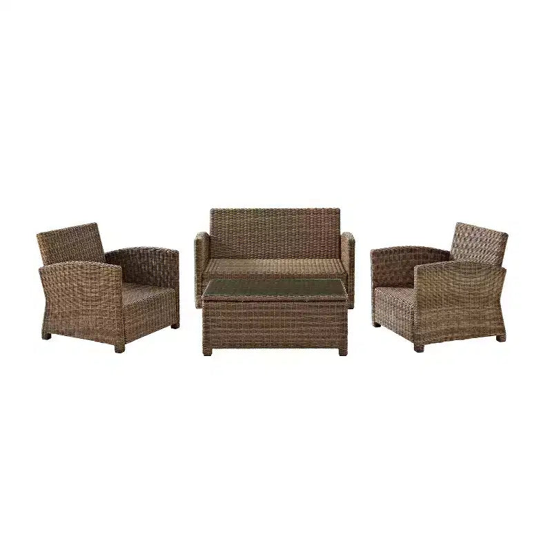Bradenton 4-teiliges Outdoor Lounge-Set aus Korbgeflecht – Crosley