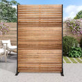 MAYEERTY 72 Zoll Raumteiler mit verzinktem Rahmen Holzmaserung Sichtschutz Gartenbegrenzung Terrasse Beige