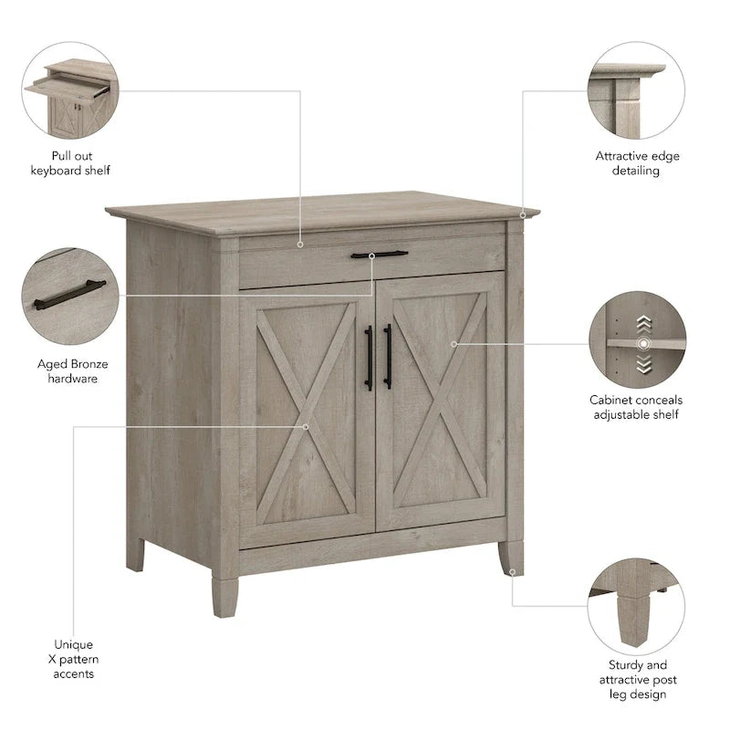 Key West Sekretär mit Lagerschrank von Bush Furniture