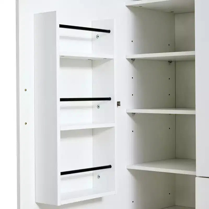 Whisen 71''H Freistehender Küchenschrank, großer Esszimmerschrank mit 6 Türen, verstellbare Einlegeböden