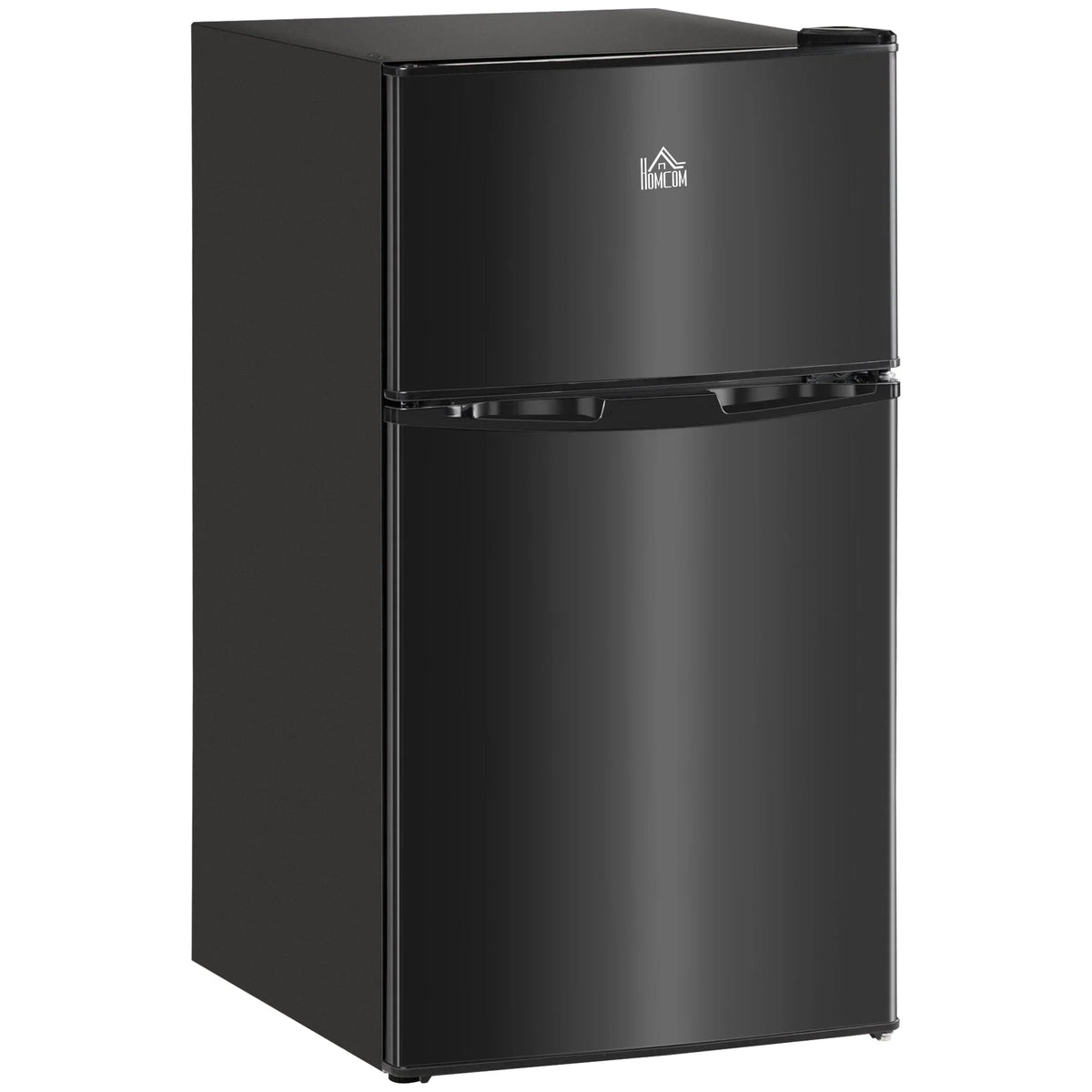 HOMCOM Doppel-Mini-Kühlschrank mit Gefrierfach, 90 L Kompaktkühlschrank mit verstellbarem Regal, einstellbares Thermostat