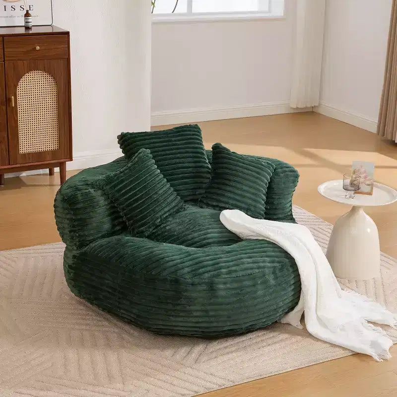 Sitzsacksofa für Erwachsene und Kinder, übergroßer Cord-Sitzsackstuhl mit 3 Kissen und Armlehne für Wohnzimmer und Schlafzimmer