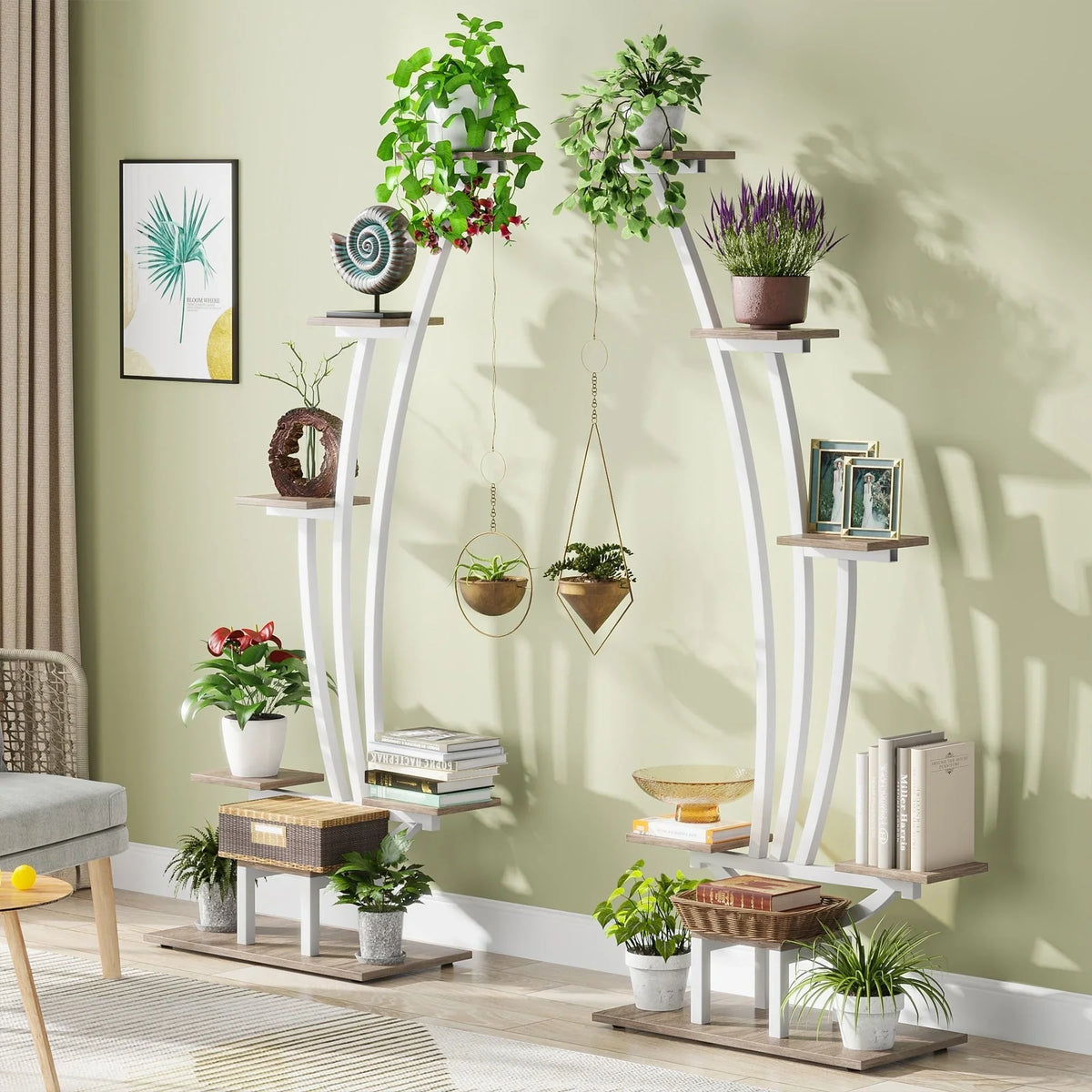 Pflanzenständer für den Innenbereich, 6-stöckiges Blumenregal für Haus und Garten – 2er-Set