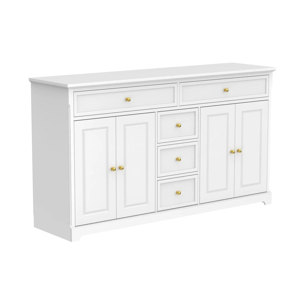 59,1'' Sideboard Buffet Weiß Mid-Century Modern Zeitgenössisch Lackiert