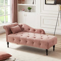 Moderne 60.6 Samt gepolsterte Knöpfe getuftete Chaiselongue mit Massivholzbeinen und Ziernägeln