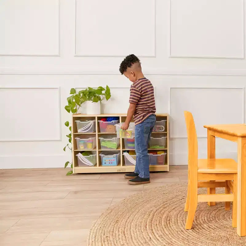Mobiler Cubby-Schrank mit 15 offenen Behältern, 3x4, Kindermöbel