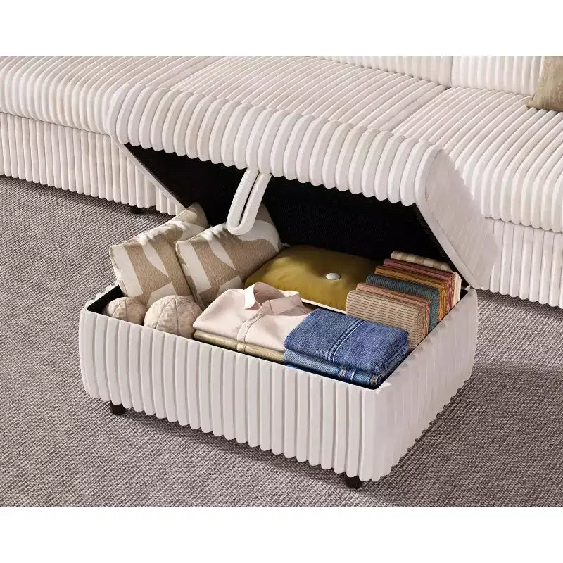 Dyonery Modulares Cord-Ecksofa mit waschbaren Bezügen