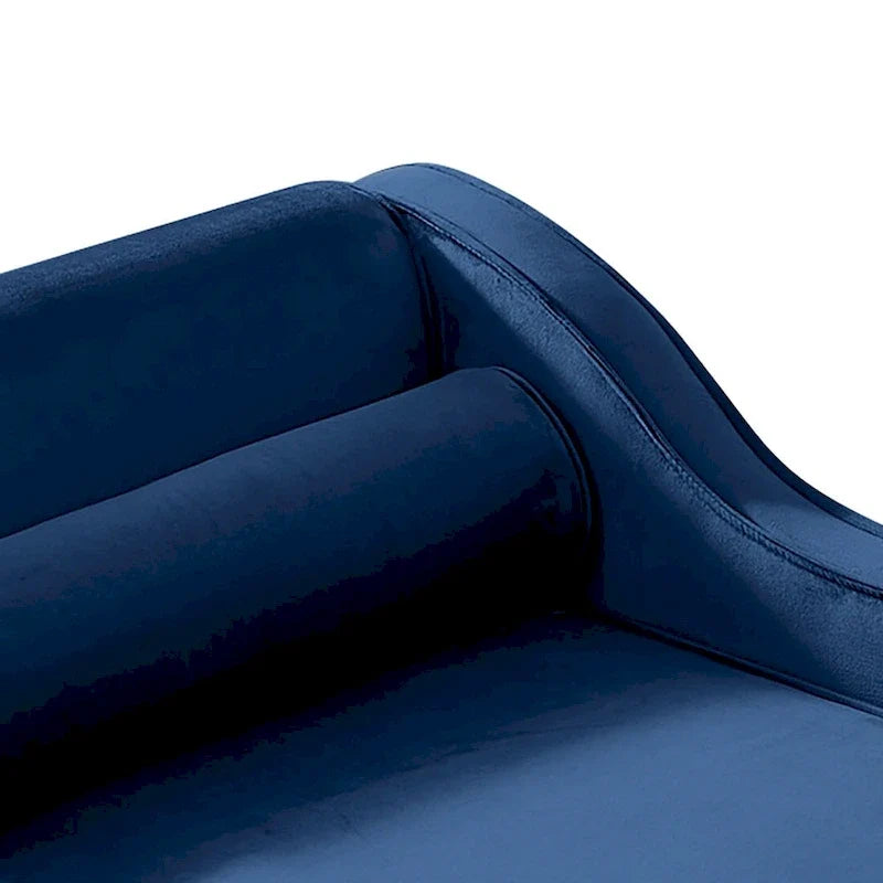 Französischer eleganter Samt-Polster-Liegestuhl mit Kissen und Stauraum