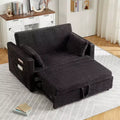 55 Convertible Schlafsofa mit ausziehbarer Fußstütze & verstellbarer Rückenlehne, platzsparendes Sofa für kleine Wohnungen