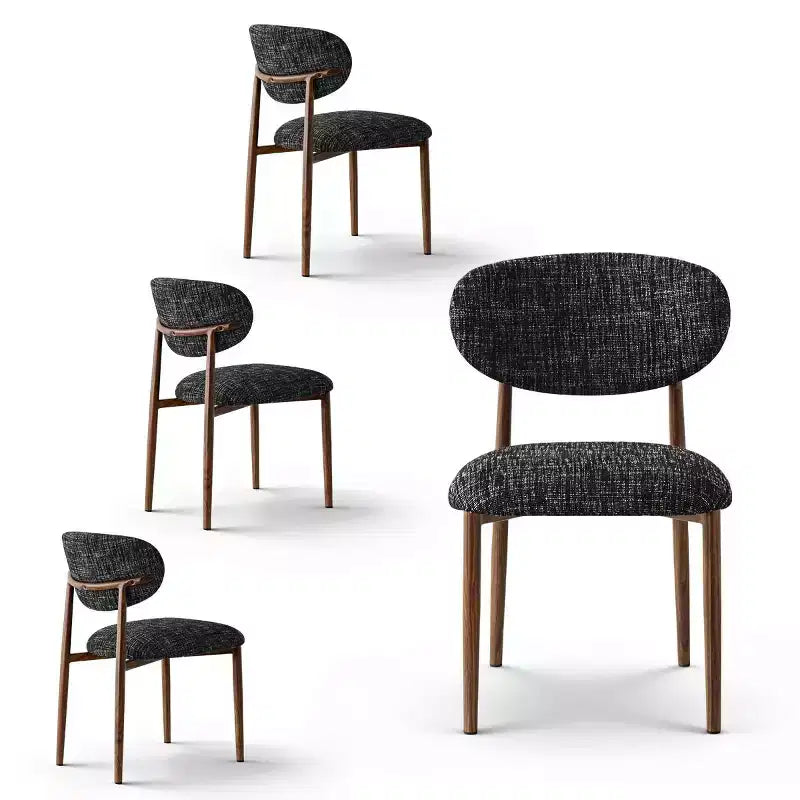 4er-Set moderne gepolsterte Esszimmerstühle mit gebogener Rückenlehne, armlose Seitenstühle mit Eisenrahmen für Esszimmer, Küche-Panipeachy