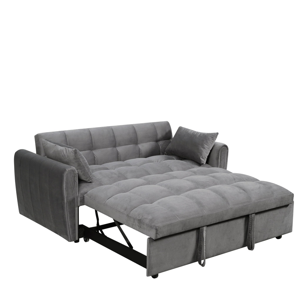 64.96 Samt 3-in-1-Schlafsofa mit verstellbarer Rückenlehne, Aufbewahrungstasche und 227 kg Tragkraft