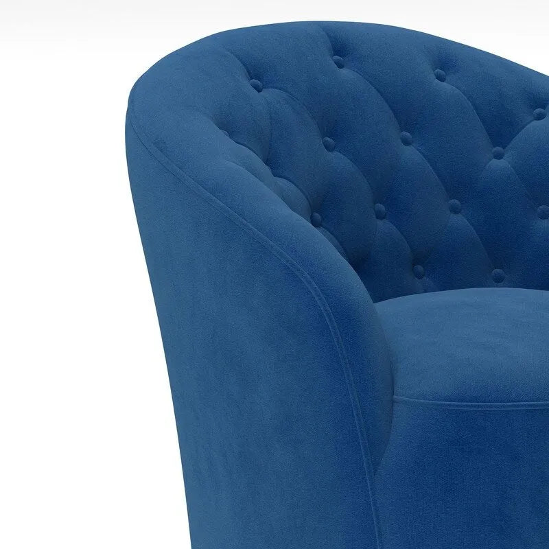 SEYNAR Moderner Samt-Polster-Drehstuhl, 360 Grad drehbar, mit Knopfheftung, 2er-Set