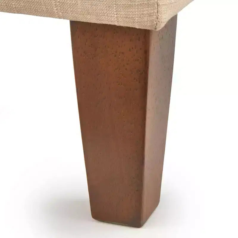 Lifestorey 4-teiliges Essgruppe Kerrington Channel Back Banquette Nussbaum/Creme: Leinenoptik-Stoff, Säulentisch