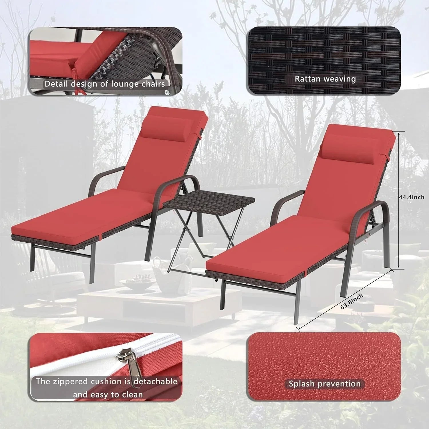 Kullavik 3-teiliges Outdoor-Loungemöbel-Set