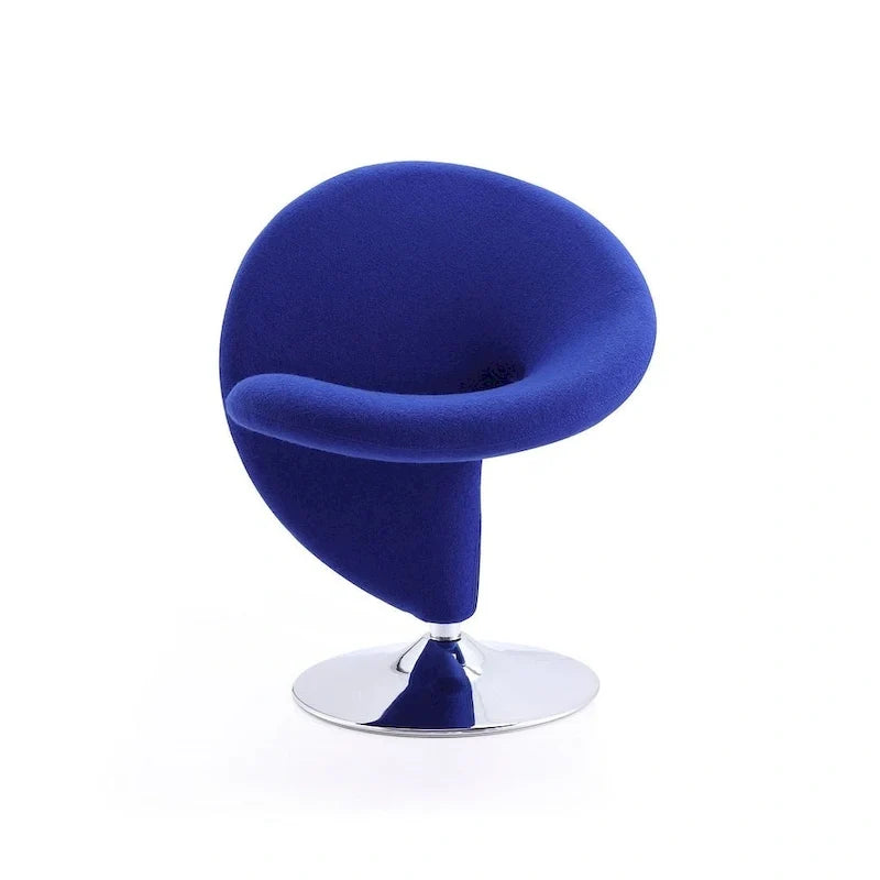 Manhattan Comfort Curl Akzentsessel mit Drehfunktion, Wollmischung und Chrom (2er-Set)