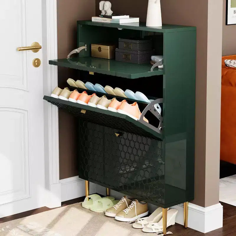 CLIHOME Schuhschrank für 24 Paar Schuhe, Flur, Schuhaufbewahrung, mit Kippfächern, Schuhregal