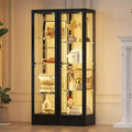 Bekrvio 4-stöckige Glasvitrine mit Schloss, 63 Vitrine mit Hartglastür und verstellbaren Einlegeböden