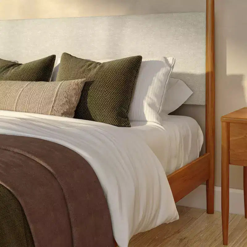 Harbor King Himmelbett mit gepolstertem Kopfteil, Blonde/Swiss Coffee (MD2411-01)