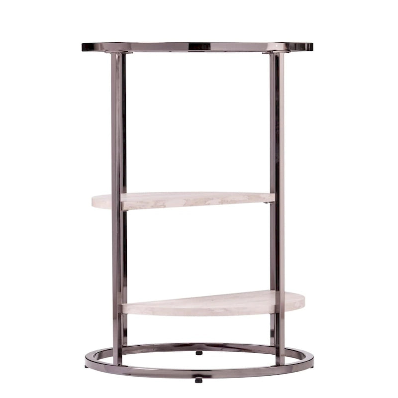 SEI Furniture Lindale runder Beistelltisch mit Kunststeinplatte