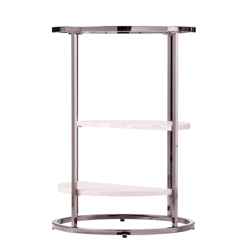 SEI Furniture Lindale runder Beistelltisch mit Kunststeinplatte