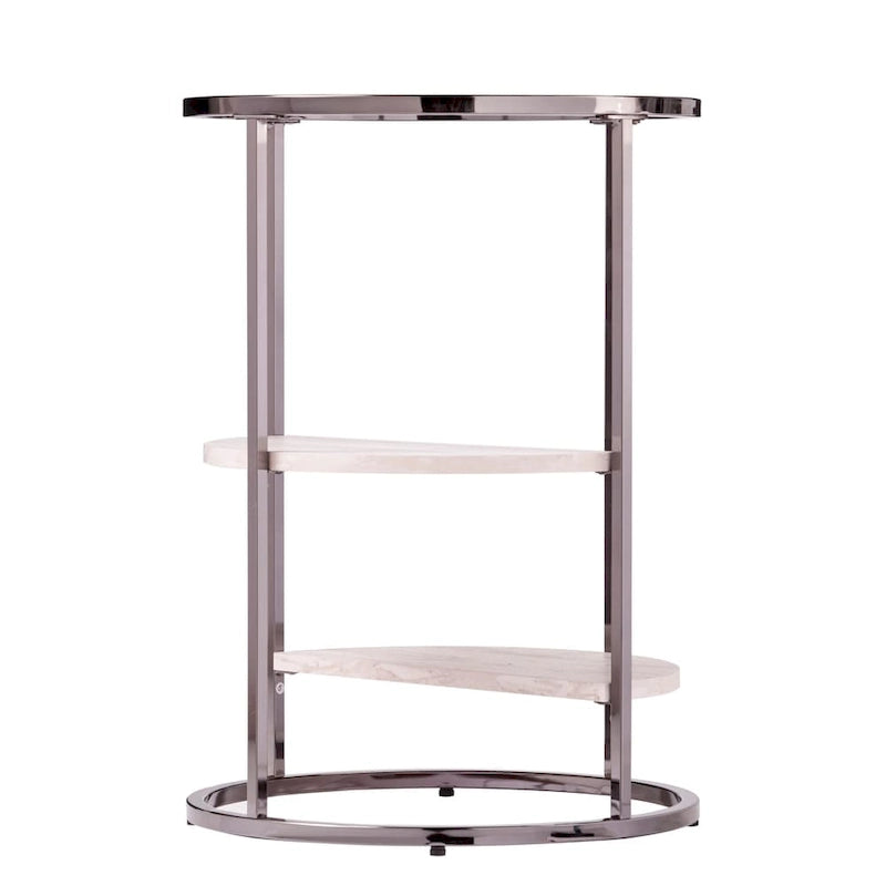 SEI Furniture Lindale runder Beistelltisch mit Kunststeinplatte