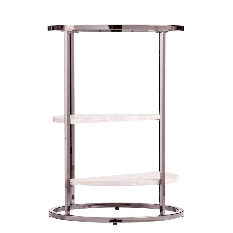 SEI Furniture Lindale runder Beistelltisch mit Kunststeinplatte