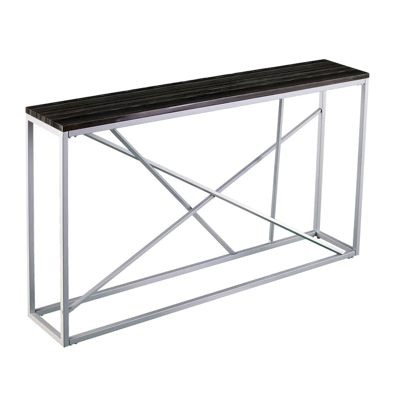 SEI Furniture Sigrid Konsolentisch mit schmaler Marmor-Optik