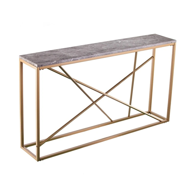 SEI Furniture Sigrid Konsolentisch mit schmaler Marmor-Optik