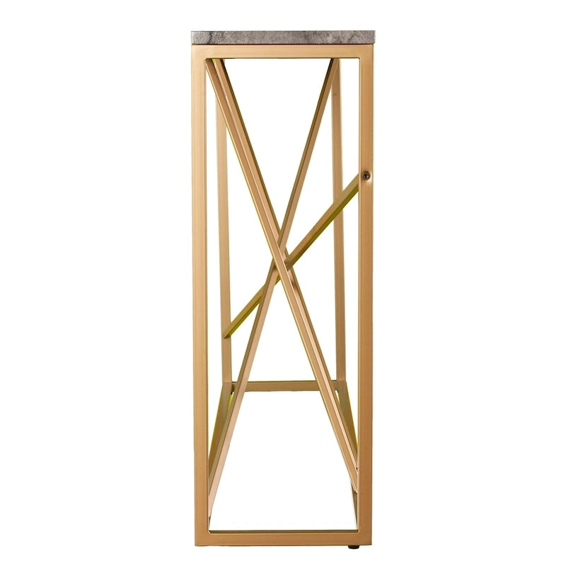 SEI Furniture Sigrid Konsolentisch mit schmaler Marmor-Optik