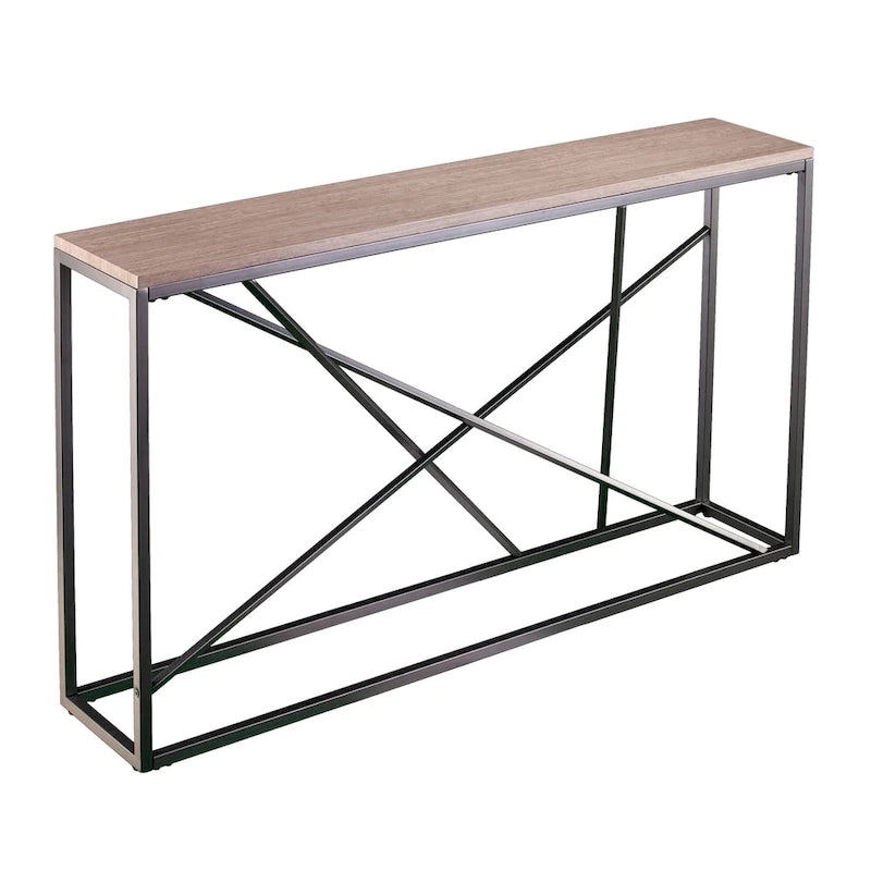 SEI Furniture Sigrid Konsolentisch mit schmaler Marmor-Optik