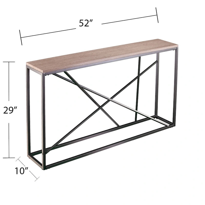 SEI Furniture Sigrid Konsolentisch mit schmaler Marmor-Optik
