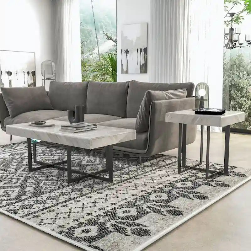 Granala Modernes Stahl-2-teiliges Couchtisch-Set von Furniture of America