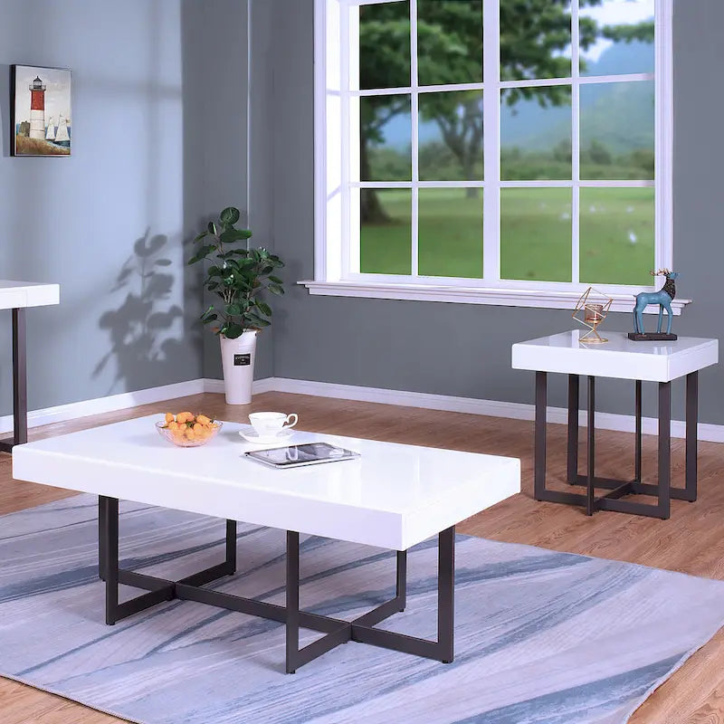 Granala Modernes Stahl-2-teiliges Couchtisch-Set von Furniture of America