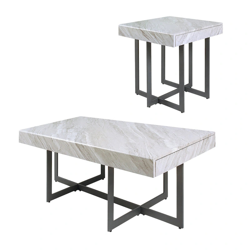 Granala Modernes Stahl-2-teiliges Couchtisch-Set von Furniture of America