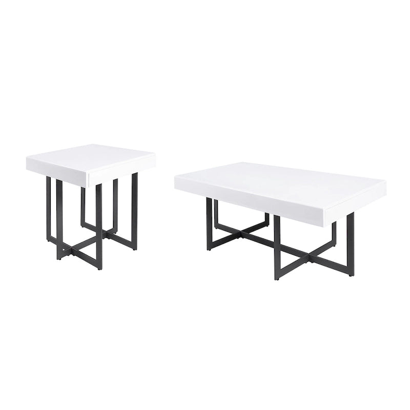 Granala Modernes Stahl-2-teiliges Couchtisch-Set von Furniture of America