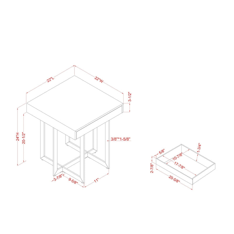 Granala Modernes Stahl-2-teiliges Couchtisch-Set von Furniture of America