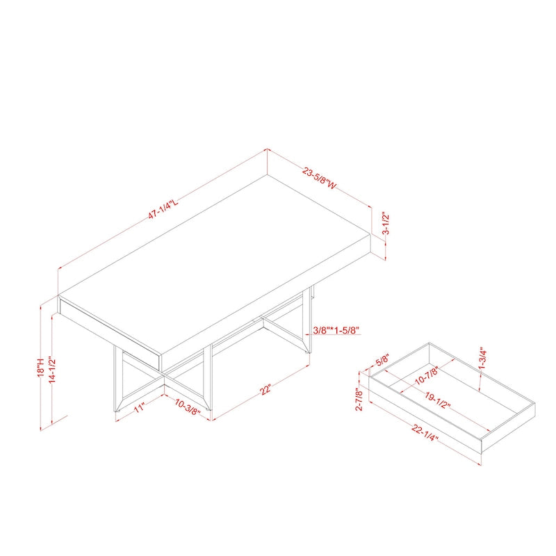 Granala Modernes Stahl-2-teiliges Couchtisch-Set von Furniture of America
