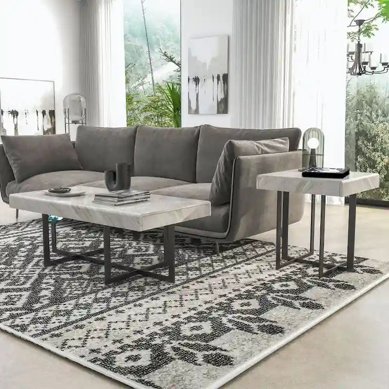 Granala Modernes Stahl-2-teiliges Couchtisch-Set von Furniture of America