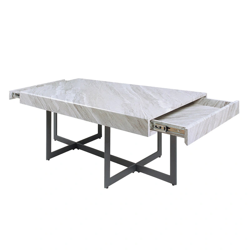 Granala Modernes Stahl-2-teiliges Couchtisch-Set von Furniture of America